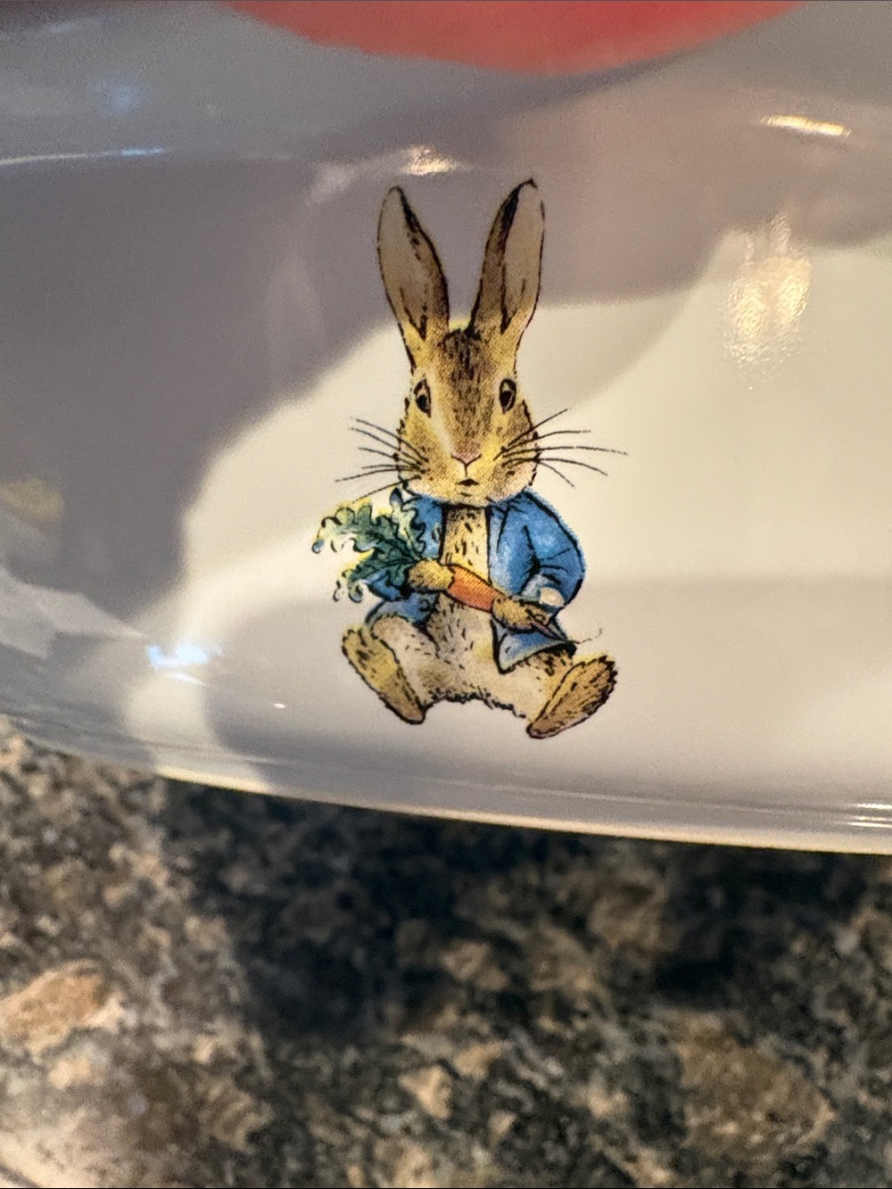 Peter Rabbit beatrix potter Frederick Warner pie plate with Light Blue Rim - Picture 5 of 8